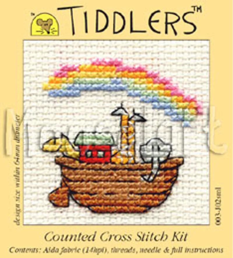 Tiddlers Mini Cross Stitch Kit - Noah's Ark